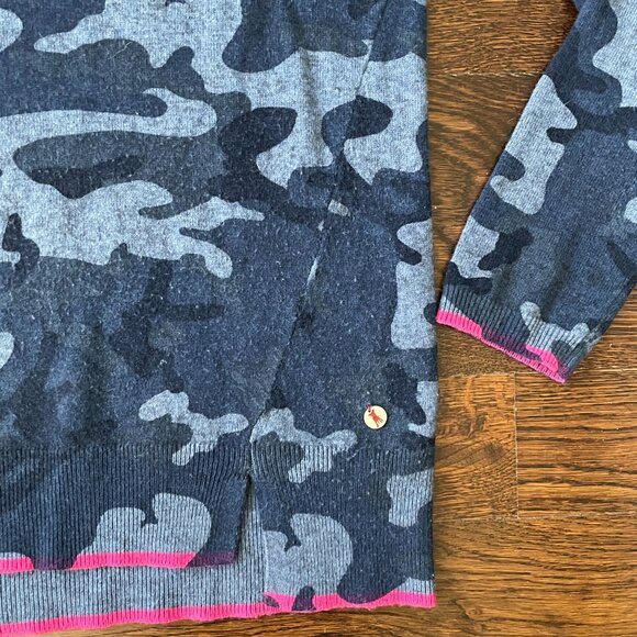 Frieda & Freddies New York Blue Camo Crew Neck Sweater-Medium - Picture 3 of 9